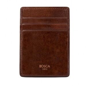 Bosca deluxe front pocket wallet dark brown NEW Bosca leather wallet 3-1